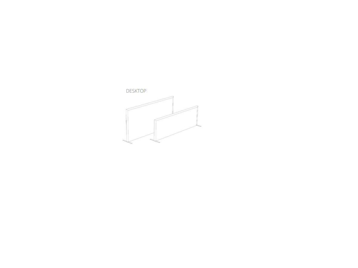 AREA acoustic wall - fiber black - 60x140cm Desktop Rahmen white