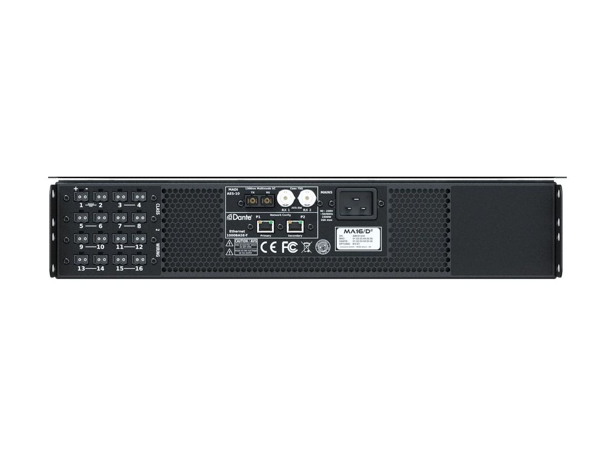 MA16/D2 - Amplifier, DSP, 16x280Watt, Dante Interf