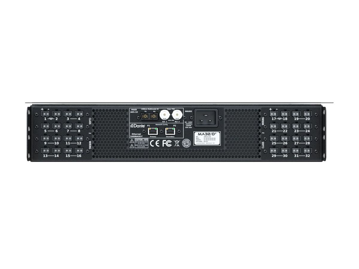 MA32/D2 - Digital Power Amplifier, DSP, Dante Inte